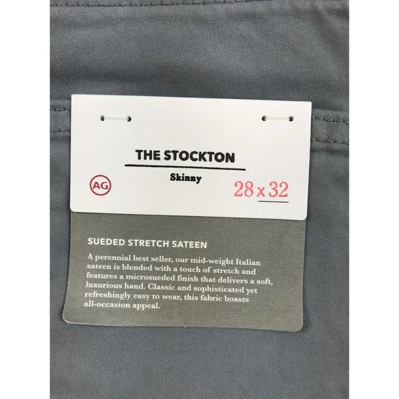 Adriano Goldschmied Sueded Stretch Sateen Jeans Mens 28x32 Gray The Stockton New